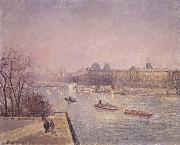 Camille Pissarro Morning,winter sunshine,frost the Pont-Neuf,the Seine,the Louvre Spain oil painting artist